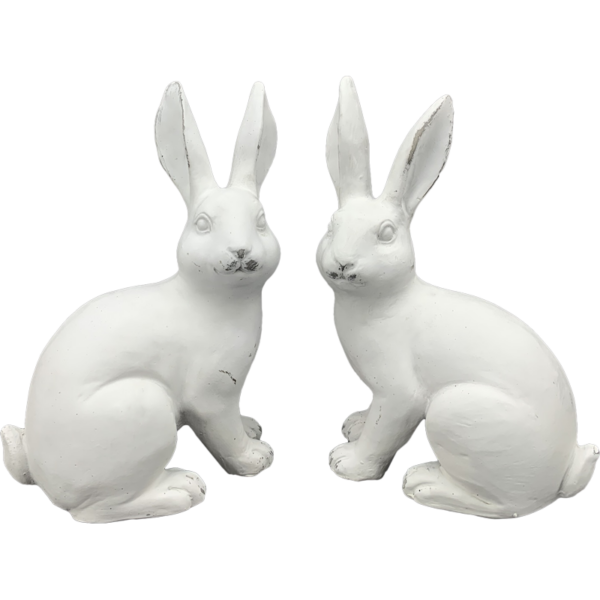 Hase MITE, weiß, Polyresin, 13x8,5x20 cm