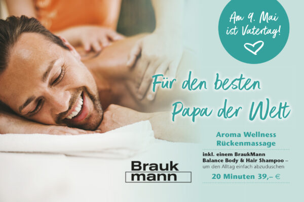 Aroma Wellness Rückenmassage inkl. einem BraukMann Balance Body & Hair Shampoo