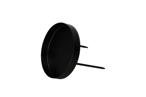 Kerzenhalter zum Stecken / D8,5xH1,2cm + Stecker 7,5cm / schwarz-matt