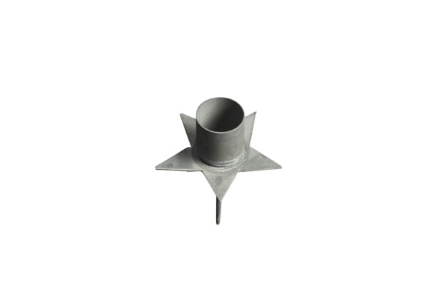 Kerzenhalter Stern zum Stecken / 6x6xH2,5cm + 5cm Stab / grau