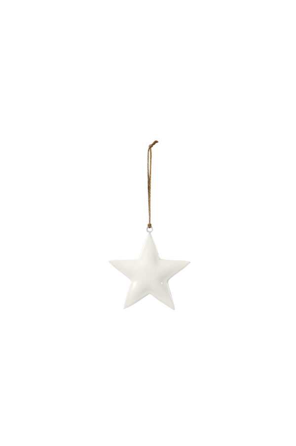Stern zum Aufhängen / 8,5xH8,5cm + 10cm Hänger / weiss