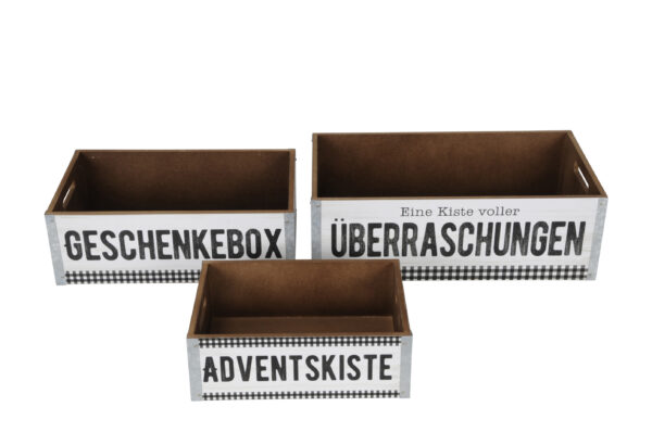 Kisten Set / weiss-schwarz