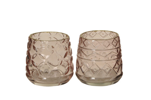 Windlicht / D7,5xH7,5cm / rosa-gold