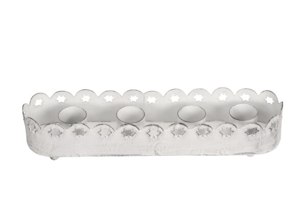 Kerzenhalter / 21x4,5xH4cm / weiss