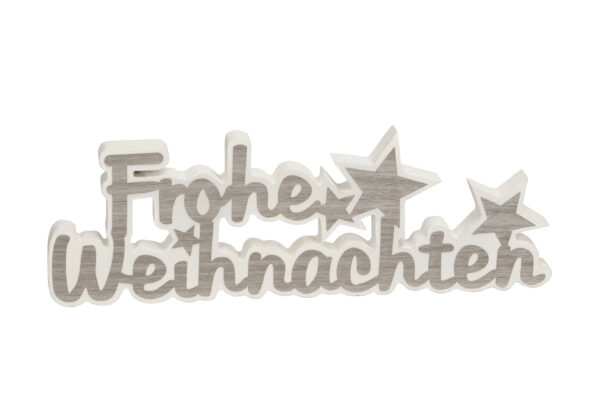 Schriftzug / 34x2xH11,5cm / grau weiss