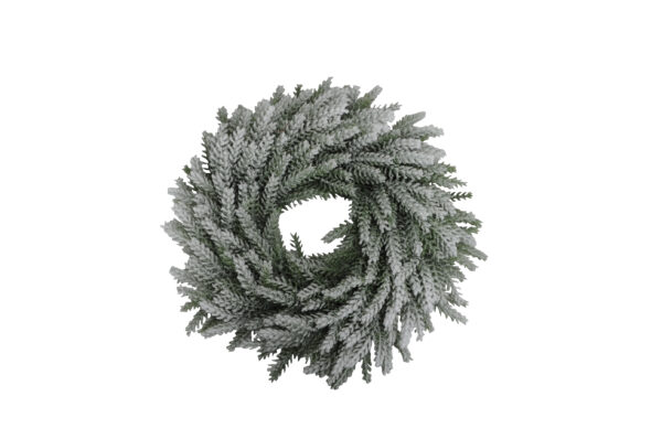 Tannenkranz beschneit / D25cm / grün-weiss