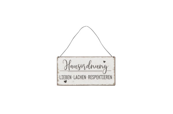 Schild "Hausordnung" zum Aufhängen