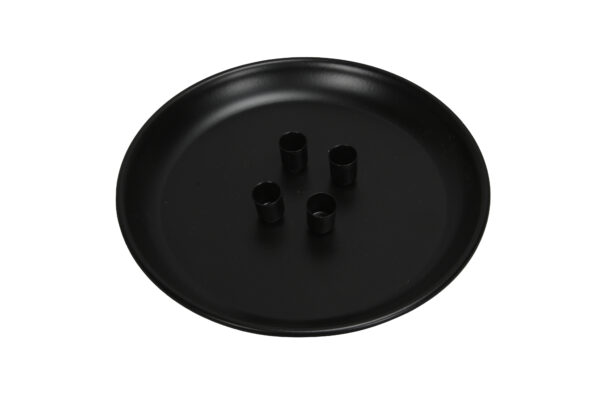 Teller mit Magnetkerzenhaltern / D18xH1,5cm / schwarz