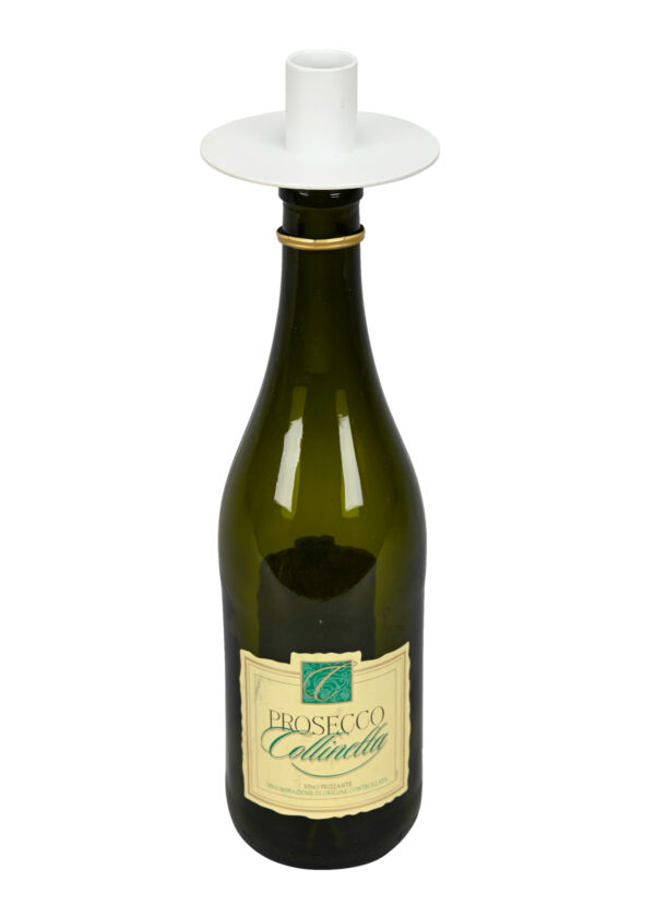 Kerzenhalter für Flasche / D8,5xH12cm / weiss