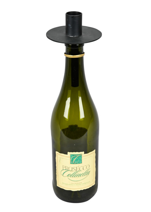 Kerzenhalter für Flasche / D8,5xH12cm / schwarz