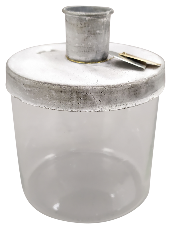 KerzenHalter Clair Blanc zink, Metall/Glas, 8x8x10,5 cm