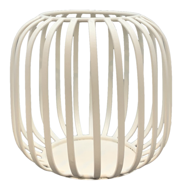 Windlicht Dazz creme, Metall, 15,3x15,3x13,5 cm