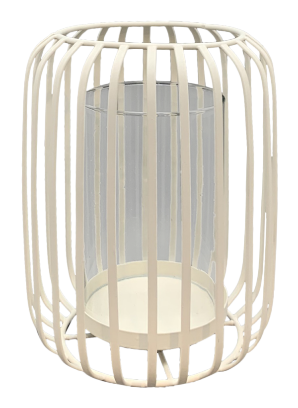 Windlicht Dazz creme, Metall, 18x18x22 cm