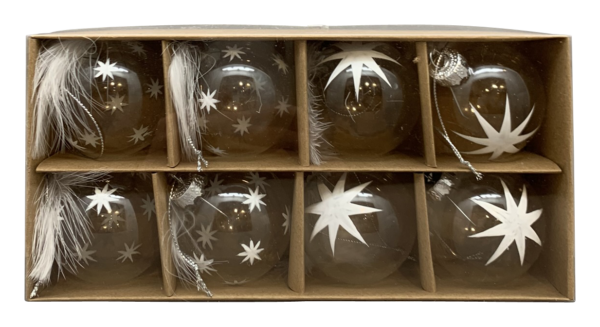 Kugel Set Glossy, Glas, 6x6x6 cm