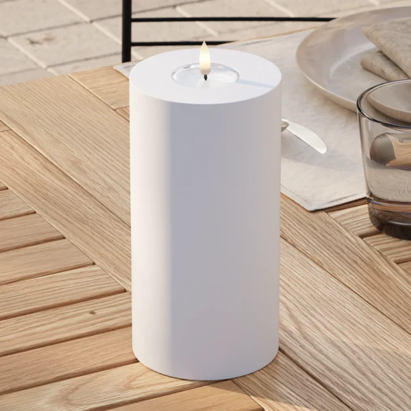 LED Kerzen Outdoor weiß, 10x20 cm